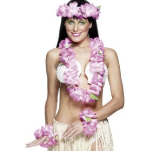 Hawaii girlang set - rosa