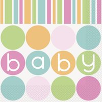 Servetter - Baby shower pastel 16 st Servetter - Baby shower pastel 16 st
