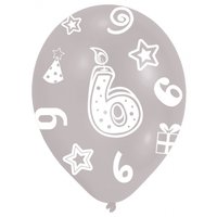 6-rs fdelsedagsballonger - blandade frger - 28 cm latex - 6 st