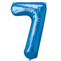 Nummer 7 bl folieballong - 86 cm folie