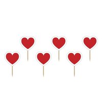Cupcake toppers - Hjärtformade 6 st Cupcake toppers - Hjärtformade 6 st