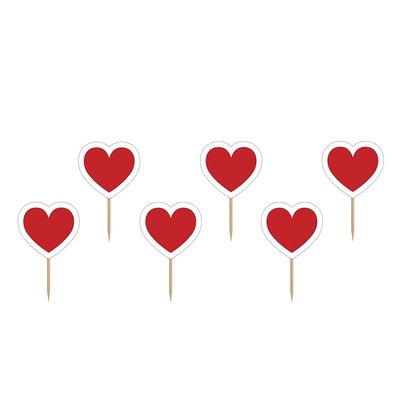 Cupcake toppers - Hjrtformade 6 st