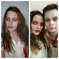 Hr r jag och min man redo fr Halloween! Dem vita frgen kndes bra. Ltt att applicera och ltt att tvtta bort. Satt hela kvllen!