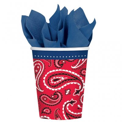 Bandana & Blue Jeans - 266ml partymuggar i papper - 8 st