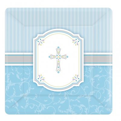 Desserttallrikar i papper ljusbl 17cm - 8 st