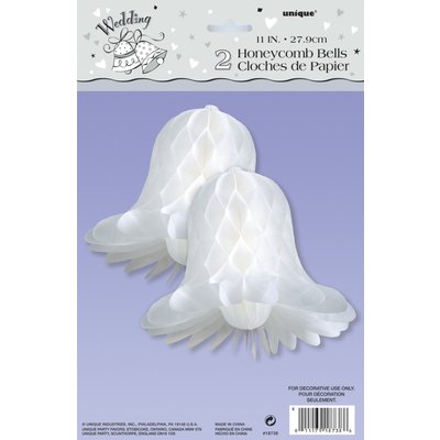 Honeycomb wedding bells - 28 cm 2 st