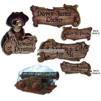 Pirat skyltar pappfigurer - 4 st