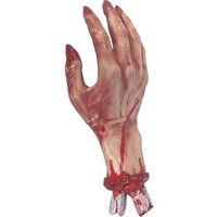 Avhuggen blodig hand