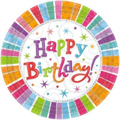 Papperstallrikar \\\"Happy birthday\\\"