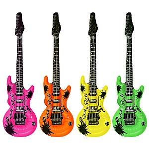 Uppblsbar rock gitarr neon - 106 cm