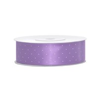 Satinband med vita prickar - Flera olika frger 25 mm x 25 m