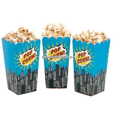 Pop Art Superhero Party - popcornbgare 16 cm - 8 st