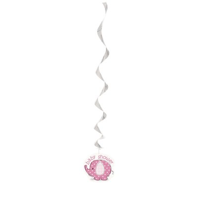 Hängande dekorationer - Baby shower rosa 3 st