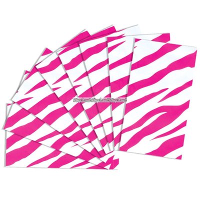 Presentpapper med rosa zebramönster - 8 ark