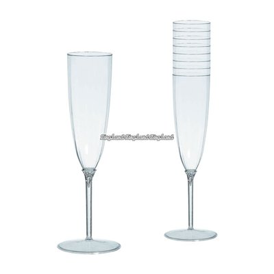 Transparenta champagneglas i plast 142 ml - 8 st