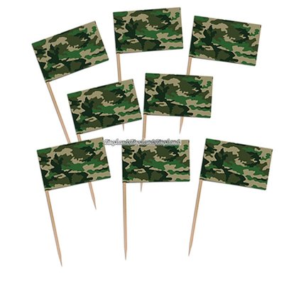 Camouflage flaggor trtdekoration - 12 st