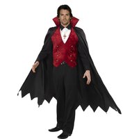 Vampyr maskeraddräkt, svart och röd Vampyr maskeraddräkt, svart och röd