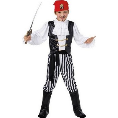 Piratbarn - maskeraddrkt vit & svart