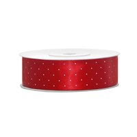 Satinband med svarta prickar - Flera olika färger 25 mm x 25 m Satinband med svarta prickar - Flera olika färger 25 mm x 25 m