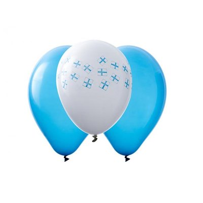 Latexballonger - Bl & Vita med finska flaggor 10-pack