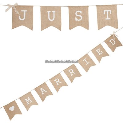 Hessiska \\\"Just Married\\\"-vimplar - 2,5m