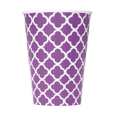 Lila quatrefoil pappersmuggar - 35 cl 6 st