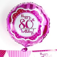 Perfectly pink - rund rosa folieballong till 80-årsdagen - 46 cm