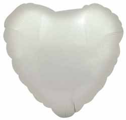 Folieballong - Hjärta Vitt 45 cm