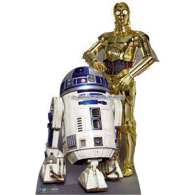 Star Wars R2D2 och C3PO pappfigur - 166cm