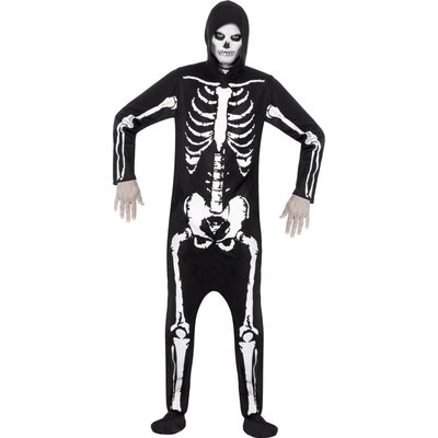 Skelett maskeraddrkt jumpsuit