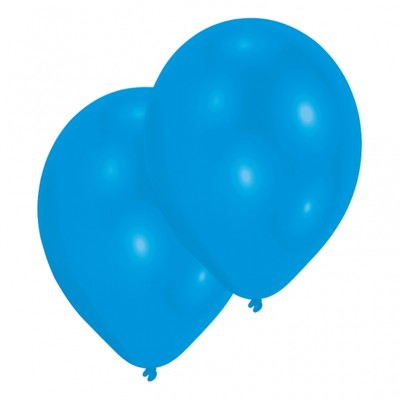 Bl ballonger - 28 cm metallisk latex - 10 st