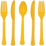 Gula plastbestickset - kalaspaket - 24 delar - 24 st Gula plastbestickset - kalaspaket - 24 delar - 24 st