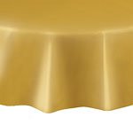 Guldfärgad rund bordsduk i plast - 86cm - 213cm