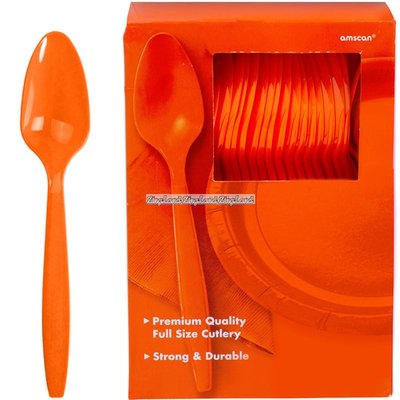 Orange plastskedar - 100 st