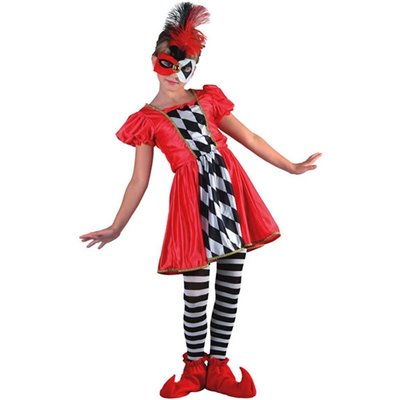 Harlequin tjej maskeraddrkt