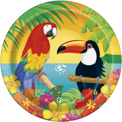 Assietter med papegojor - 18 cm 8 st
