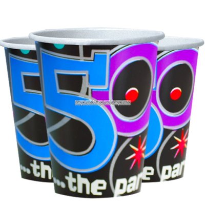 Partymuggar i papper till 50-rsdagen - The party continues 255 ml - 8 st