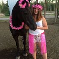 Hästen och jag är på fest i Söderhavet Hawaii girlang set - rosa